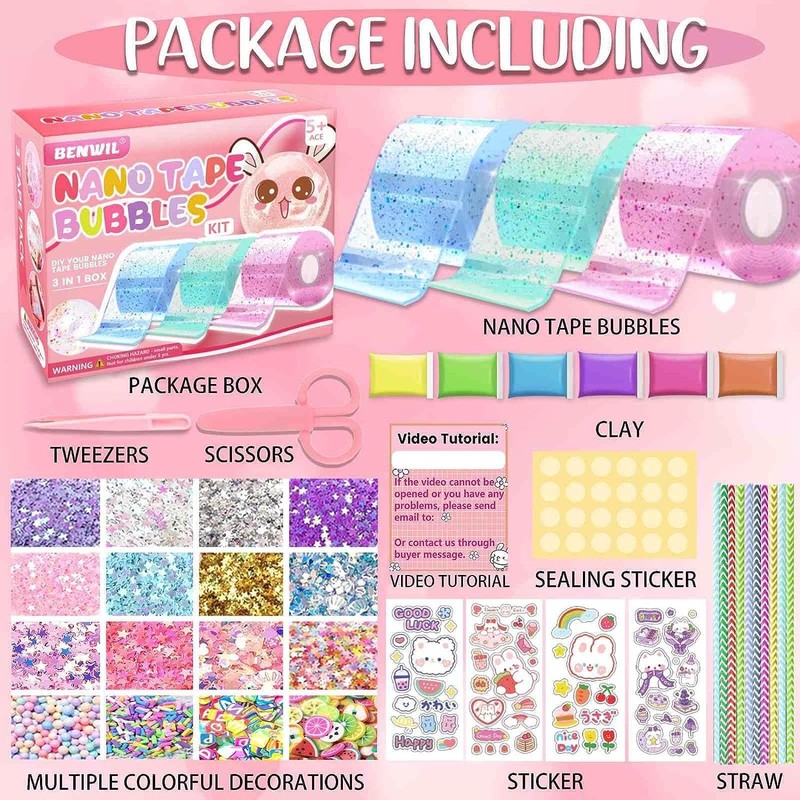 Nano Tape Bubble Kit for Kids, Squishy Making Maker Kit,