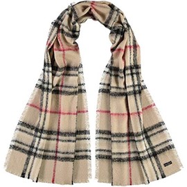 FRAAS Cashmink Schal 63 x 200 cm - Weicher als Kaschmir - Made in Germany - Stola kariert für Damen - Perfekt für Herbst und Winter Beige