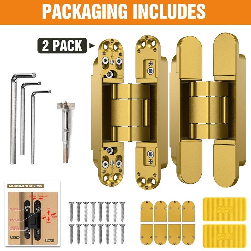 Lipshome 6" Hidden Door Hinge/Concealed Hinges,Invisible Hinges,Invisible Door Silent 180