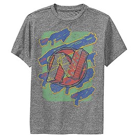 Hasbro Boys Nerf Nerf Scribble Boy's Performance Tee T Shirt, Charcoal Heather, Small US
