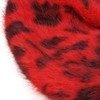 ZLYC Womens Rabbit Fur French Beret Hat Leopard Print (Red)