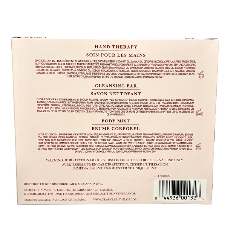Crabtree & Evelyn EVELYN ROSE Hand Therapy, Bar Soap, Body