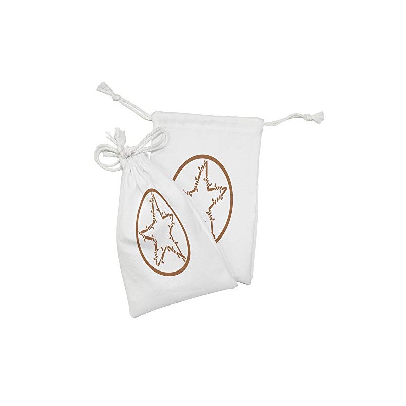 Ambesonne Texas Star Fabric Pouch Set of 2, Barbed Wire