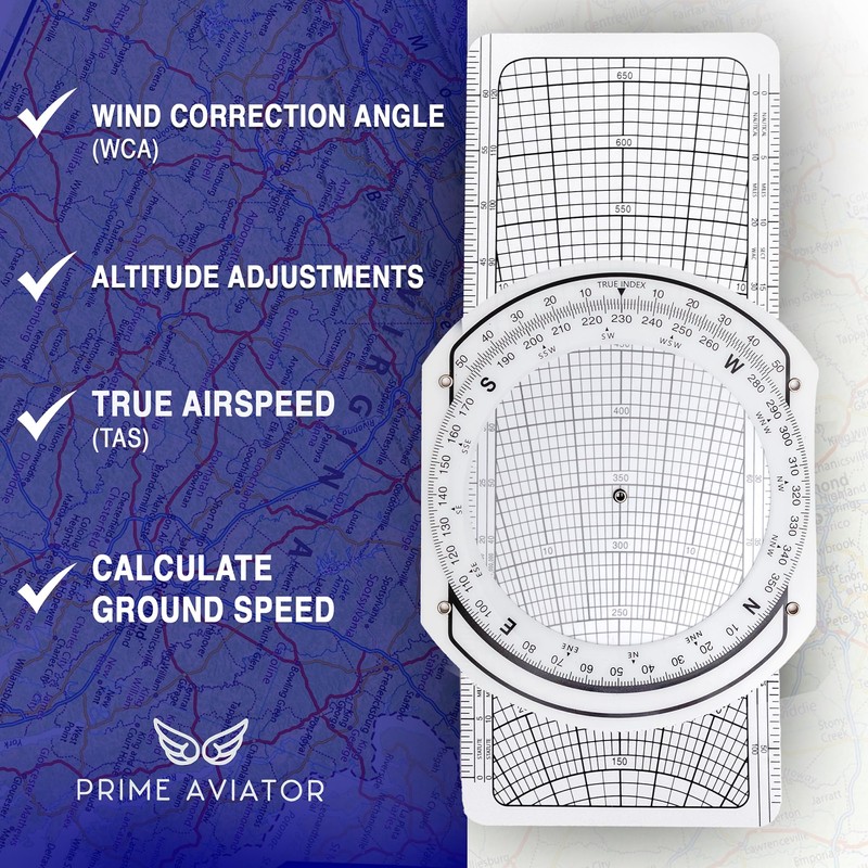 Prime Aviator E6B Flight Computer – Includes Aviation Plotter, Guidebook
