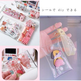 Coin Case, Coin Case, 3 Pieces, Vinyl Clear Bag, Clear Pouch, Clear Multi Case, Small Case, Coin Holder, Carabiner Included, Transparent, Convenient, Lightweight, Washable, For Work or Travel,