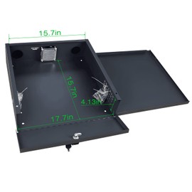Heavy Duty 16-Gauge Steel DVR/NVR Lock Box with AC Fan – Secure Wall or Floor Mount Enclosure (18 x 18 x 5 in) – Includes Lock for Enhanced Security