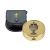 Chalice Embossed Solid Brass Pyx with Drawstring Burse
