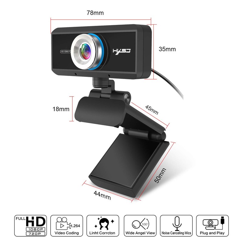 AUTENS Webcam 1080P HD Computer Camera Laptop USB PC Web