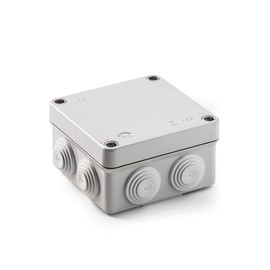 FAMATEL - IP55 Waterproof Box | Halogen Free | High Impact Resistant | 1/4 Turn Fastening Screws | Easy Assembly | Metric Cone | 100x100x55 | Gray