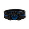 Claddagh Ring Thin Blue Line Stainless Steel Black and Blue