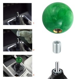 Lunsom Round Shift Knob, Ball Shape Gear Shifter Lever Head Shift Ball Car Stick Handle Fit Most Automatic Manual Transmission Vehicle (M8x1.25, Green)