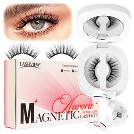 LASHVIEW Magnetic Eyelashes with Applicator, Soft Magnetic Lashes Natural Look (A02)