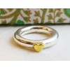 Sterling Silver 925 Mixed Metal Band with Gold Plated Heart