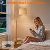 G-SAFAVA 62.5" Wood Floor Lamp for Living Room Gold with
