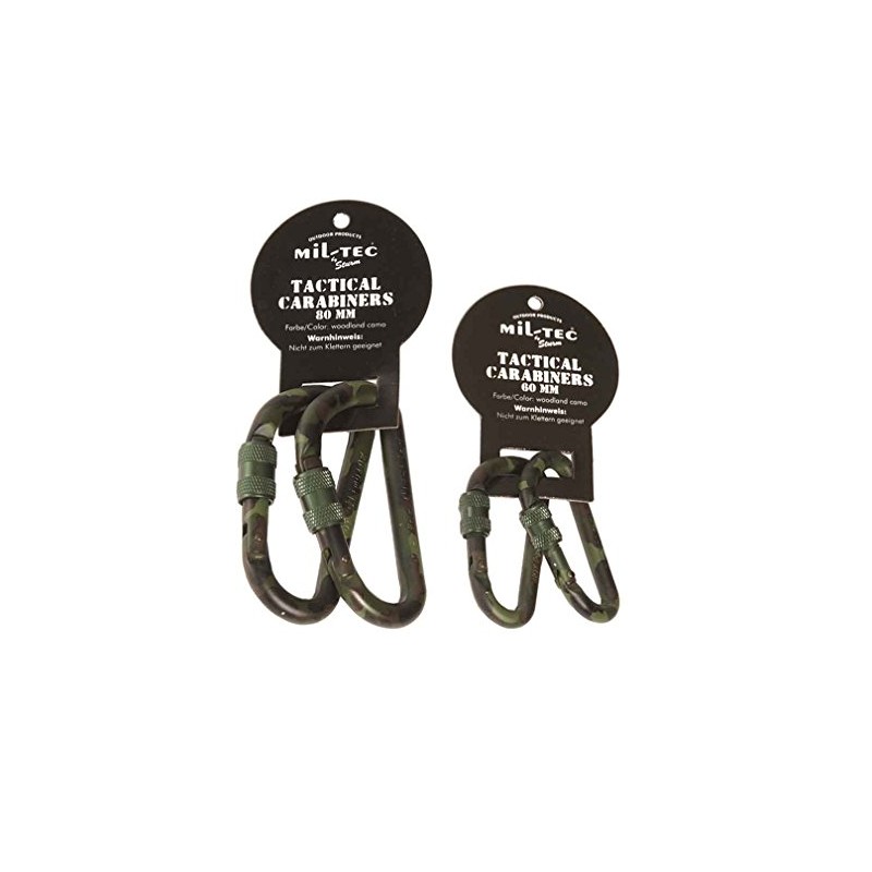 Mousqueton Tactical Karabiner Camo CE 60 mm - Camouflage woodland