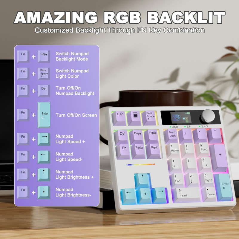 ZMX X BOYI TD31Pro Mechanical Number Pad,30 Keys Hot Swap