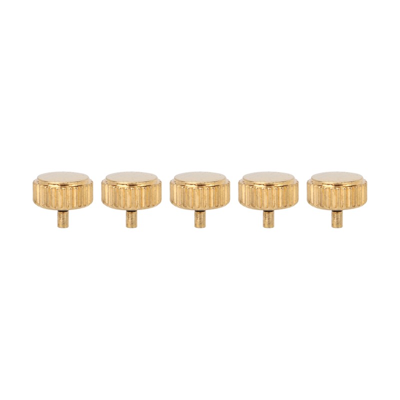 5 Pcs Professional Watch Crown Parts Gold Steel Wrist Watch