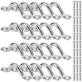 SAIJIAN Pack of 20 M6 Fender Eyelets Stainless Steel Pad Eye 304 Stainless Steel Cover Plate Eyelets Holder Kayak Pad Eye Straps with 40 Screws for Hanging and Fixed Hooks