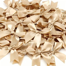 Gold Gift Wrap Bows - 50pcs Elegant Reusable Bows for Gift Wrapping, Party Decorations, Wedding Decor, Birthday Presents, Holiday Gifts, DIY Crafts, Baby Shower, Anniversary, Christmas, Gift Bags