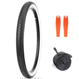 ZUKKA Bike Tire 26X1.75 Mountain Bike Tire with Inner Tubes A/V 48mm & 2 Tire Levers Folding Replacement Tire MTB Mountain Bike, BMX Bicycle Commuter Bike