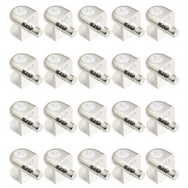 UFURMATE Glass Shelf Bracket Pegs, 20Pcs Adjustable Frameless Glass Bracket Pegs Zinc Alloy Brushed Finish Glass Clamp Clips with Pin Glass Shelf Holders Supports for 4-8mm Thickness Glass