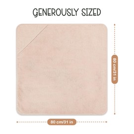 infancie Organic Cotton Low-Twist Woven Hooded Baby Towels, 31x31 Inches, Soft Bath Towels with Hood for Newborns and Kids, Girls & Boys