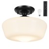 Schoolhouse Style Semi Flush Mount Ceiling Light with Dimmable Bulb