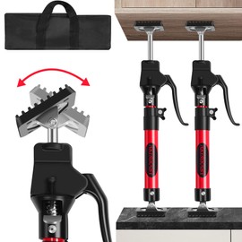 Cabinet Jacks for Installing Cabinets, Heavy-Duty 15.8"-23.6" Jack Rod, 220-lb Capacity Cabinet Installation Tools with Adjustable Non-Slip Pads, Third Hand Tool with Spring-Loaded Pins, 2 Packs