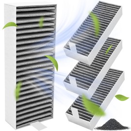 Activated Carbon Filter for Cooker Hood 4 Pieces for Bosch HEZ9VRUD0 17004811/ Neff Z821VR0 17004806/Siemens HZ9VRCR0 17004796,195x75x35 mm | Clean Air Recirculation Replacement Filter