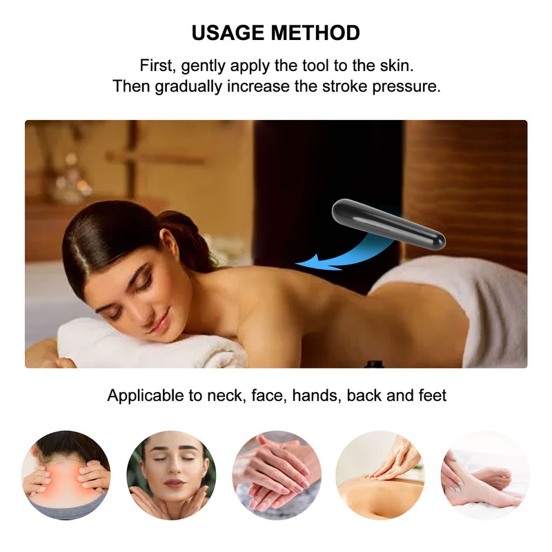 Gua Sha Stick Natural Jadestone Acupuncture Point Massage Stick Guasha
