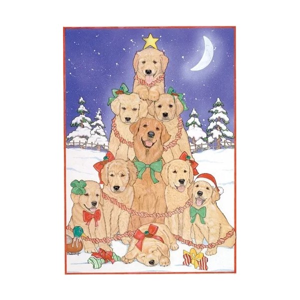 Golden Retriever Christmas Card 5 x 7 with Envelope