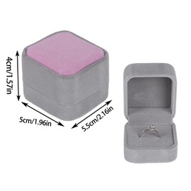 Fadcaer Velvet Ring Box Engagement Ring Box Ring Boxes for Jewellery Wedding Ring Box Wedding Day Engagement Gifts Earring Gift Box for Proposal Engagement Wedding Ceremony Men and Women (pink-grey)