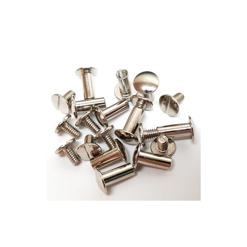 10 Pack 1/2" Solid Chicago Screws Leather Repair Screw Post