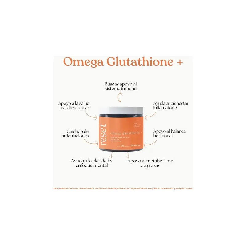 Reset Omega Glutathioneomega 3 Glutatión Curcumina 90cap Sabor Sin sabor