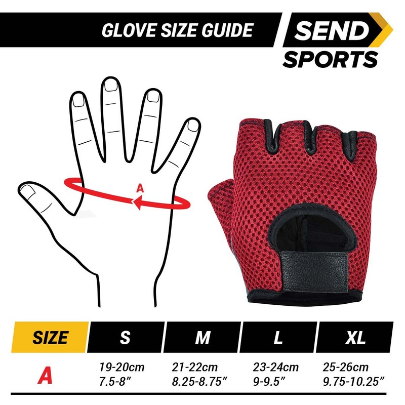 Send Sports Mesh Net Breathable Training Gym Gloves, Mesh Net