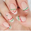 Xmas Line Handmade Nail Tips - Stiletto M / Xmas