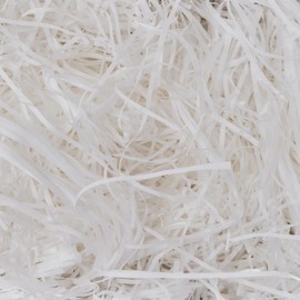 100g White Shredded Tissue Paper Raffia, Packaging Filler for Gift Boxes, Ideal Party Supplies Decoration and DIY Gift Packaging, Soft to The Touch Hamper Filling, Suitable Christmas, Easter.