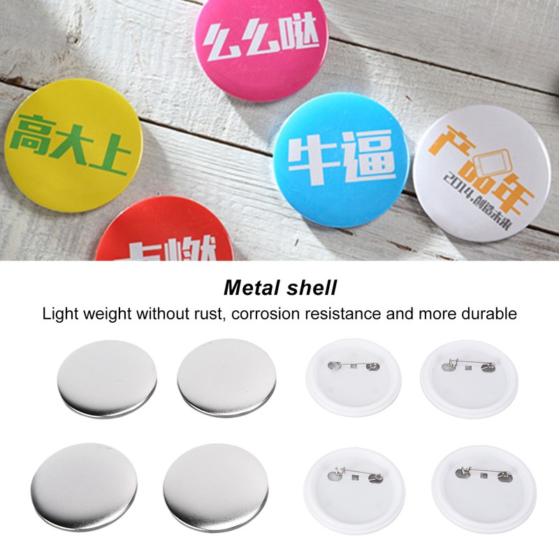 100Pcs Badge Back Cover Tinplate Plastic Base Avoid Rust Firm