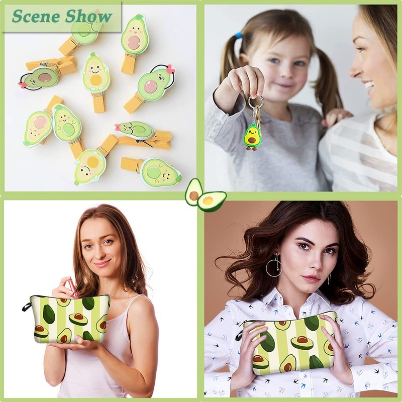 SUNSK Pencil Case with Avocado Pattern Avocado Key Pendant Avocado