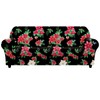 Arquiel Christmas Red Flower Stretch Sofa Cover, 4 Pieces Soft