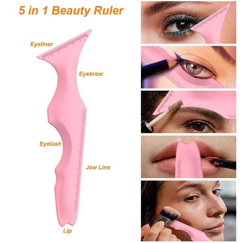 URGINO 5 in 1 Silicone Eyeliner Stencils Reusable Clean Winged