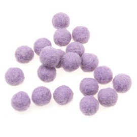 Zasy Needle Felt Balls Pure Wool Beads Felted Wool Balls 15mm Handmade DIY Crafts 20pcs (Lavendar)
