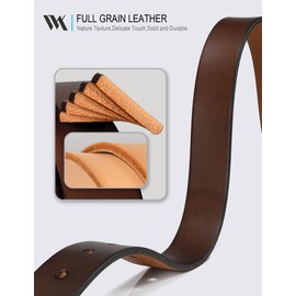 WOLFANT Womens Casual leather Jean Belt,1.1" Ladies Belt with Gold Buckle,100% Italian Full Grain Real Solid Leather