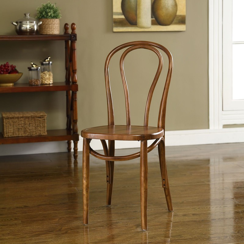 Modway Eon 35" Modern Wood Dining Side Chair in Walnut