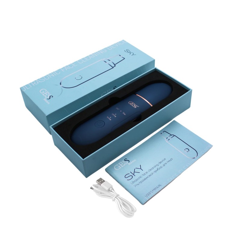 GESS Sky Pore Cleanser Face, Ultrasonic Skin Scrubber, Exfoliating Device,
