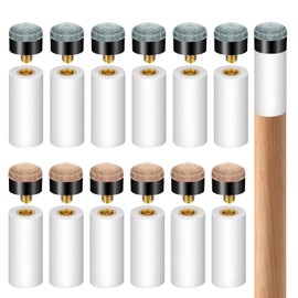 12Pcs Pool Snooker Cue Tips Replacement Kit, Screw On Billiard Cue Tips with White Ferrules, No Glue or Clamp Needed for Snooker & Billiards, 13mm (Blue)