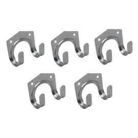 Garden Mile® Pack of 5 Garden Shed Metal Tool Hooks, Made of Sheet Steel, Ideal for T-Handle Tools or Hanging Loops (4)