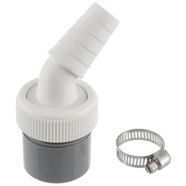 HUAREW Washing Machine Drain Adapter 1 1/4 Inch for Dishwasher, Dryer, Washing Machine, Angle Washing Machine Connection with Input Connector of 19-24 mm and Outlet 40 mm Pipe with Hose Clamp