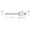 4.8mm x 50mm Blind Pop Rivet Dome Head Aluminium/Steel Shaft