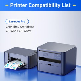 JCTONER 128A Toner Cartridge 4-Pack High Yield Replacement for 128A CE320A CE321A CE322A CE323A Compatible with HP Laserjet Pro Color MFP CM1415fn CM1415fnw CP1525nw CP1525n Printer Black Cyan Yellow Magenta